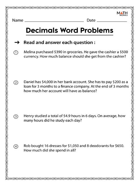 Solving Decimal Word Problems 的图像结果