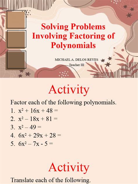 Image result for Factor Algebra Problems with Answers