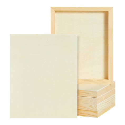 Buy 6 Pack Unfinished Wood Canvas Boards for Painting, 8x10 Wooden ...