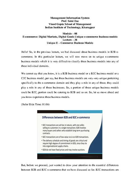 Lec38 - Management Information System Prof. Saini Das Vinod Gupta ...