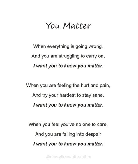 Mental health you matter poem – Artofit