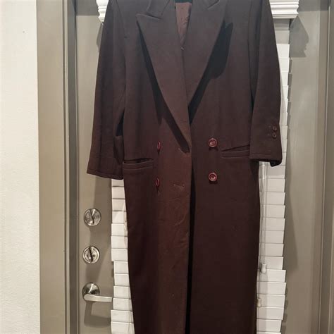 Harve Benard chocolate brown wool coat fits... - Depop