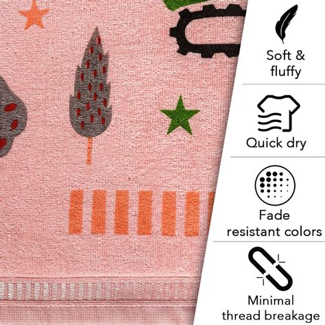 Rangoli Kids Printed Cotton Bath Towel | Anti-Bacterial, Ultra Soft To