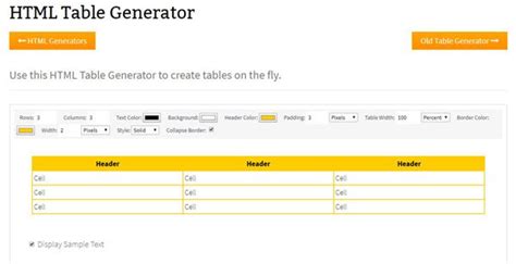 Image result for Table Generator Over Time