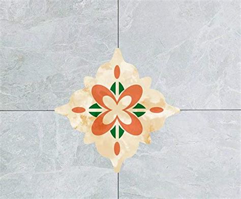 Jaamso Royals Orenge Mosaic Tiles Sticker Floor Sticker, Kitchen ...