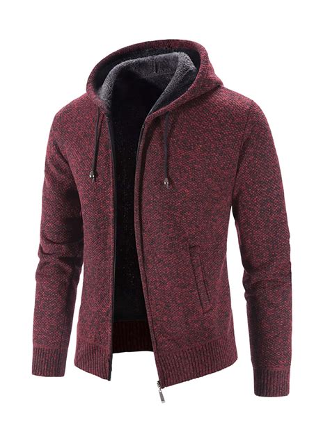 NITAGUT Men Zip Up Drawstring Hooded Thermal Coat | SHEIN USA