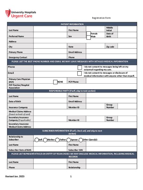 Fillable Online Registration Form United Hospital Urgent Care.docx Fax ...
