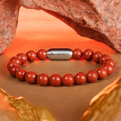 Inner Strength Red Jasper Natural Stone Bracelet by Mesmerize