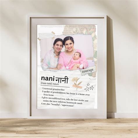 Nani Photo Gift - Personalized Grandma Definition Print, Grandmother ...