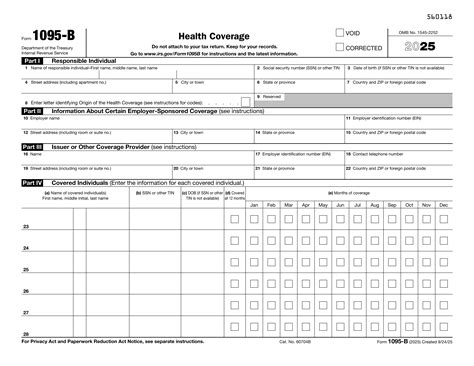 Irs Form 1095b
