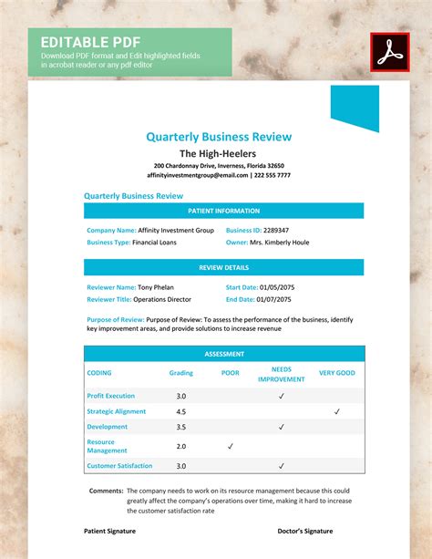 Quarterly Business Review Template in Word, Google Docs - Download ...