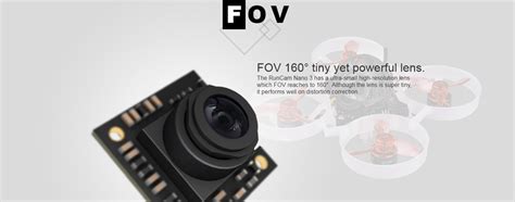 Runcam nano 3 1/3'' 800tvl 1.1g ultra light fov 160° wide angle ntsc ...