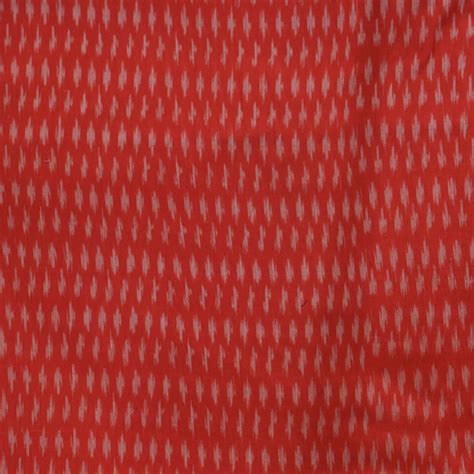 Pure Cotton Mercerised Ikkat Rustic Red With Tiny Weaves Woven Fabric ...