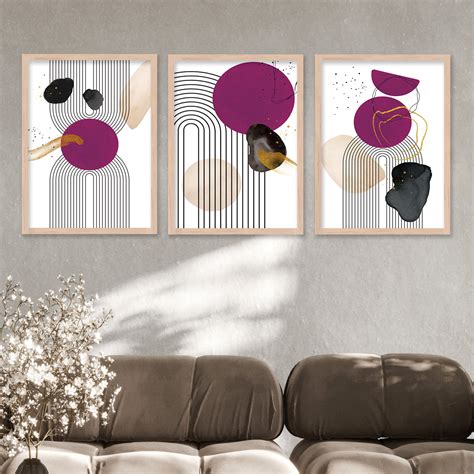 Minimal Art Prints for Living Room Bedroom - Pink Boho Art Combo for H ...