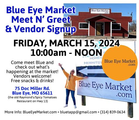 Blue Eye Market Meet N Greet!, 75 Doc Miller Road, Blue Eye, MO, United ...