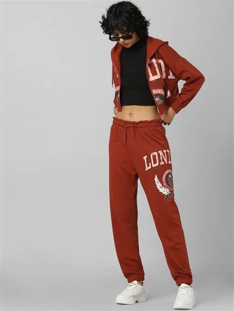 Buy Brown Paperbag Waist Co-ord Sweatpants Online in India