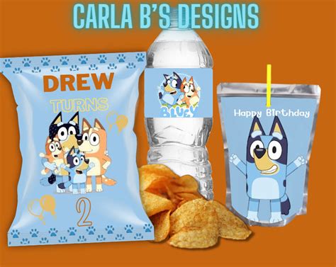 Bluey Party Favor, Custom, Birthday, Custom Party Treats, Party Favors ...