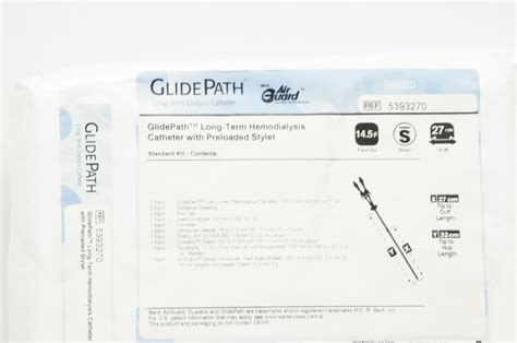 Bard 5393270 GlidePath Long-Term Hemodialysis Cath W/ Preloaded Stylet ...
