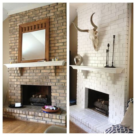 Painted Brick Fireplace