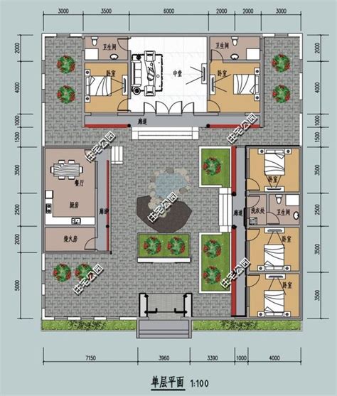 9米x12米农村户型图,9x12米房屋设计图,9×12自建房设计图_大山谷图库