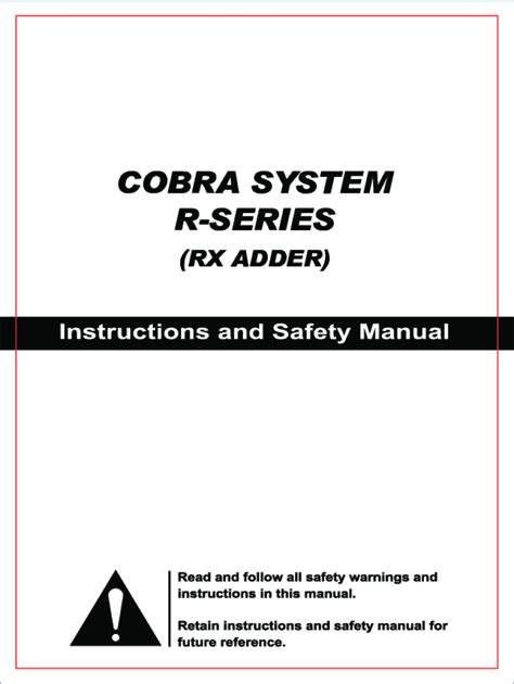 Fillable Online essenoutdoor.nlcobra-system-adder-r-series-2Cobra ...