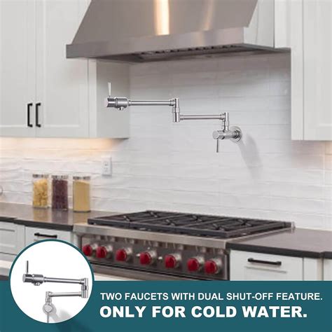 ALEASHA Solid Brass Made Pot Filler Faucet Brushed Nickel, Heavy Duty ...