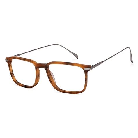 Brown Tortoise Gunmetal Silver Full Rim Square John Jacobs Rich Acetate ...