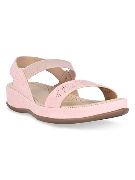 Rocia By Regal Pink Women Laser Cut Comfort Sandals