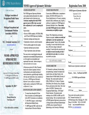 Fillable Online NIOSH-Approved Spirometry Refresher Spirometry Course ...