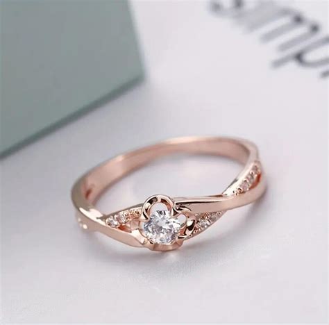 Buy Promise Engagement Ring, White Cubic Zirconia Ring, Sterling Silver ...