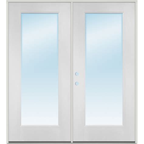 Standard Size Full Lite Fiberglass Patio Prehung Double Door Unit ...