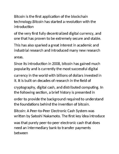 Bitcoin is the first application of the blockchain technology - This ...