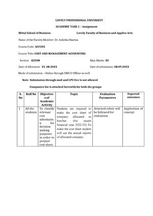 Unit I Unit Output Costing Cost Sheet Format - Exhaustive Cost Sheet ...