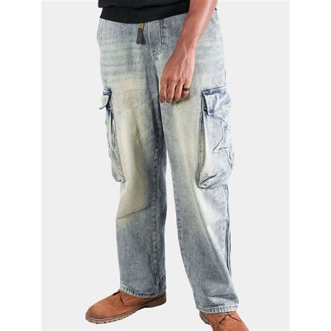 Buy BOTABOCHI Men Blue Baggy Street Cargo Pant Online