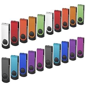 Bulk Pack of 20 Pen Drives - 512MB USB 2.0 Flash Drive - Kepmem Swivel ...