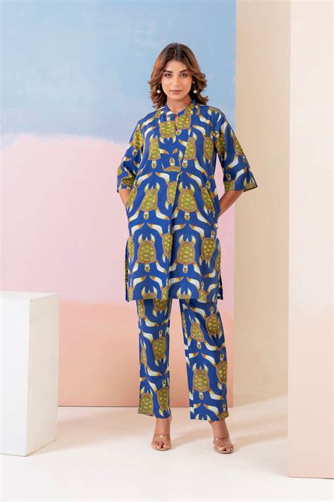 Tortoise Print Coord Set – Manvaar Jaipur