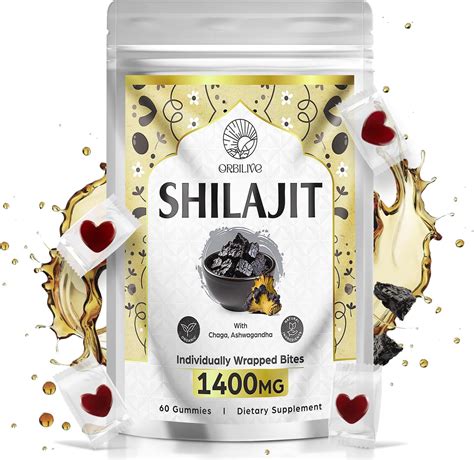 Amazon.com: ORBILIVE 1400 MG Shilajit Gummies, Shilajit Pure Himalayan Organic Gummies with ...