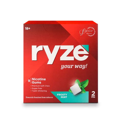 Buy RYZE Nicotine Gum 2mg | Frosty Mint | Soft Chew, Easy on Throat ...
