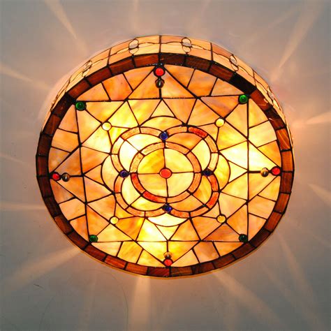 Buy Vintage Ceiling Light Tiffany Pendant Lamp Handmade Stained Glass ...