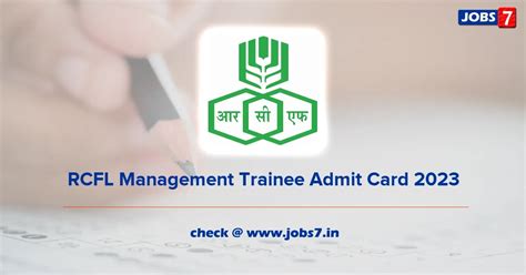 RCFL Management Trainee Admit Card 2023 Released: Download MT Hall ...