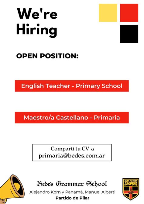 We're Hiring! Buscamos English Teachers y Maestros de Castellano para ...