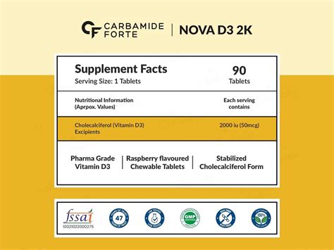 Buy Carbamide Forte Chewable Vitamin D3 2000 IU Tablet Online | Clinikally