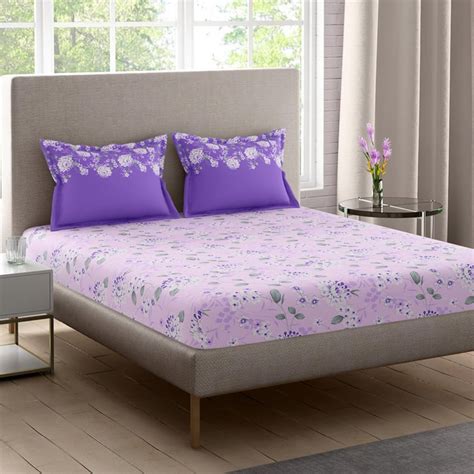 Buy PORTICO Sparkle Cotton 128TC Printed 3Pcs Queen Bedsheet Set from ...