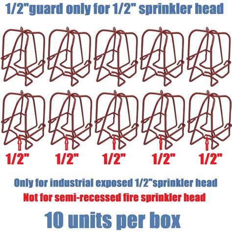 Buy Happy Tree (10 Pack) 1/2" IPS Fire Sprinkler Head Guard Cover Red ...