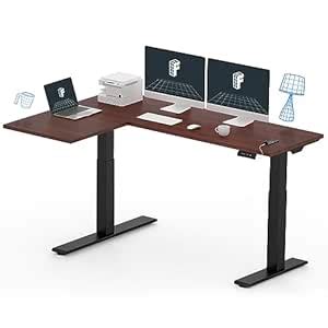 FLEXISPOT 71 inch L-Shaped Standing Desk, Electric Height Adjustable ...