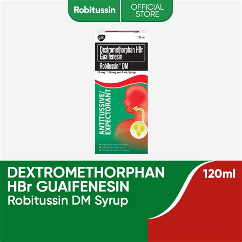 Robitussin DM Syrup Dextromethorphan HBr Guaifenesin 120ml | Shopee Philippines