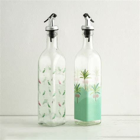 Buy Tropical Retreat Printed Oil Bottle - Set of 2 - 500 ml from Home ...