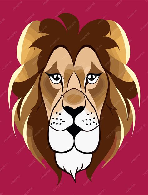 Premium Vector | 2d lion face clipart vector design