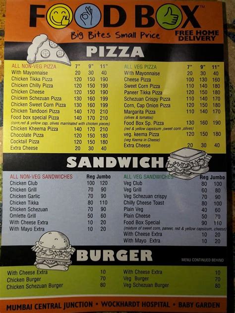 Menu at FoodBox, Mumbai, Shop 4353