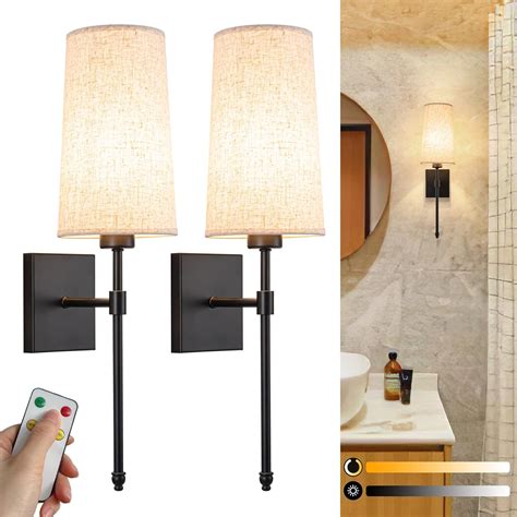 Battery Operated Wall Sconce Light Set Of Two, Battery Operated Sconces ...